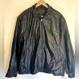 JCPenney Black Leather Bomber Jacket